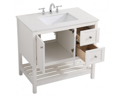 Elegant Bathroom Vanity - White (VF16436WH)