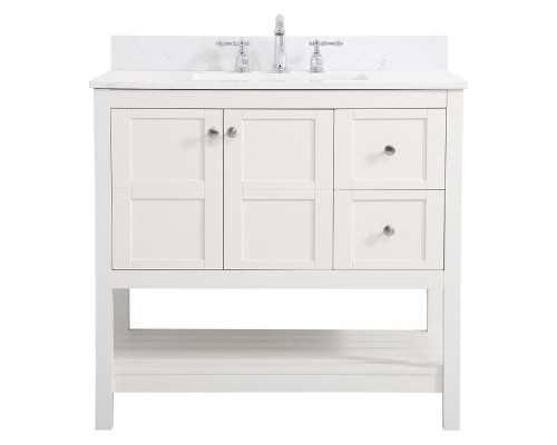 Elegant Bathroom Vanity - White (VF16436WH-BS)