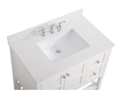 Elegant Bathroom Vanity - White (VF16436WH-BS)