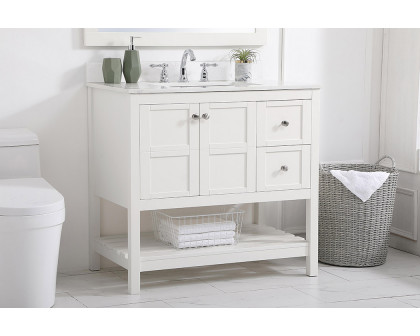 Elegant Bathroom Vanity - White (VF16436WH-BS)