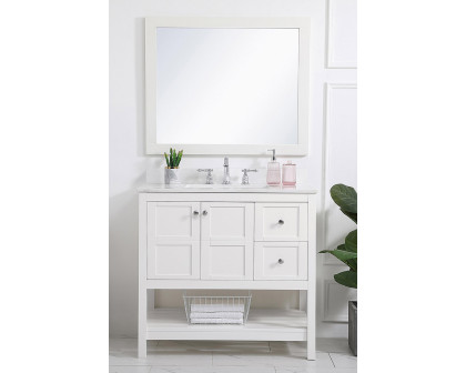 Elegant Bathroom Vanity - White (VF16436WH-BS)