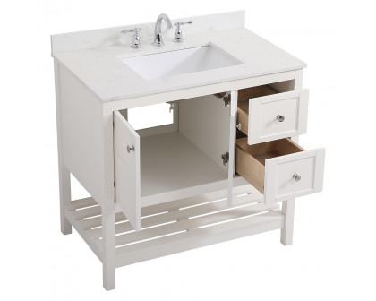 Elegant Bathroom Vanity - White (VF16436WH-BS)