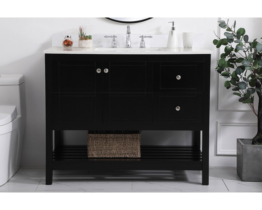 Elegant Bathroom Vanity - Black (VF16442BK-BS)