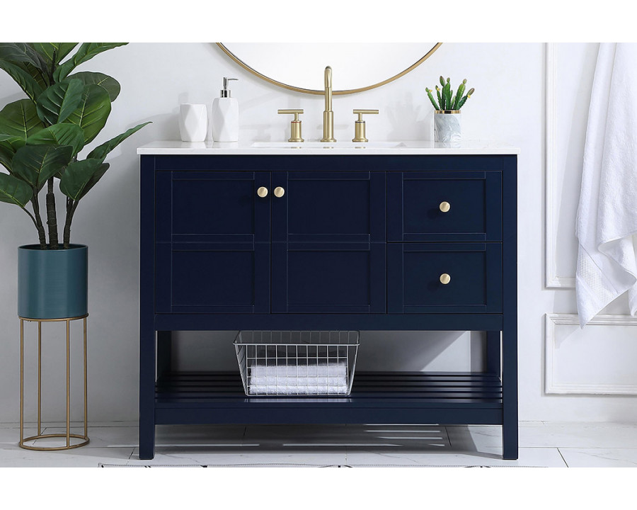 Elegant Bathroom Vanity - Blue (VF16442BL)