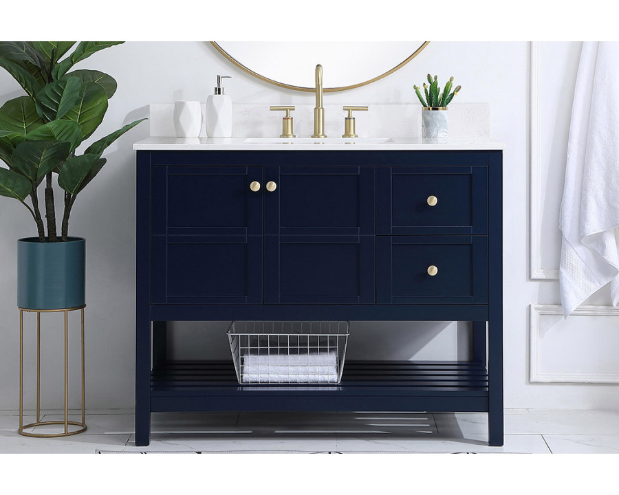 Elegant Bathroom Vanity - Blue (VF16442BL-BS)