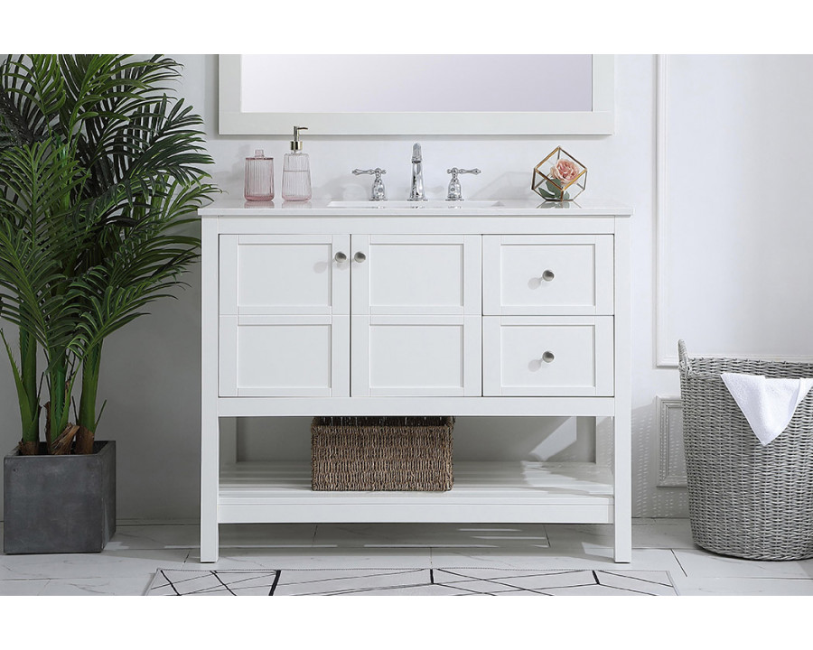 Elegant Bathroom Vanity - White (VF16442WH)