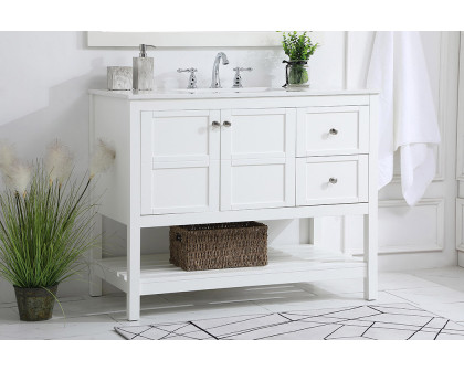 Elegant Bathroom Vanity - White (VF16442WH)