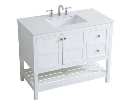 Elegant Bathroom Vanity - White (VF16442WH)