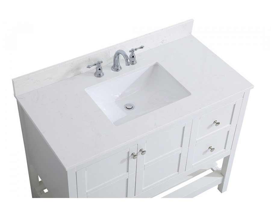 Elegant Bathroom Vanity - White (VF16442WH-BS)