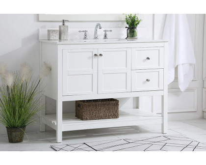 Elegant Bathroom Vanity - White (VF16442WH-BS)