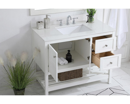 Elegant Bathroom Vanity - White (VF16442WH-BS)