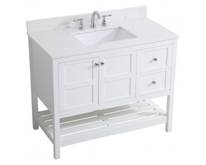 Elegant Bathroom Vanity - White (VF16442WH-BS)