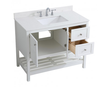 Elegant Bathroom Vanity - White (VF16442WH-BS)