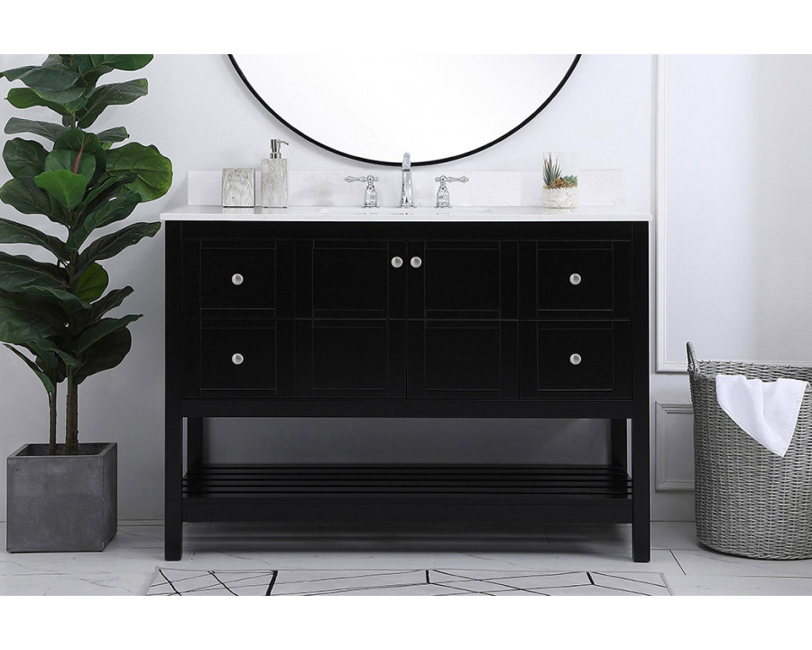 Elegant Bathroom Vanity - Black (VF16448BK-BS)