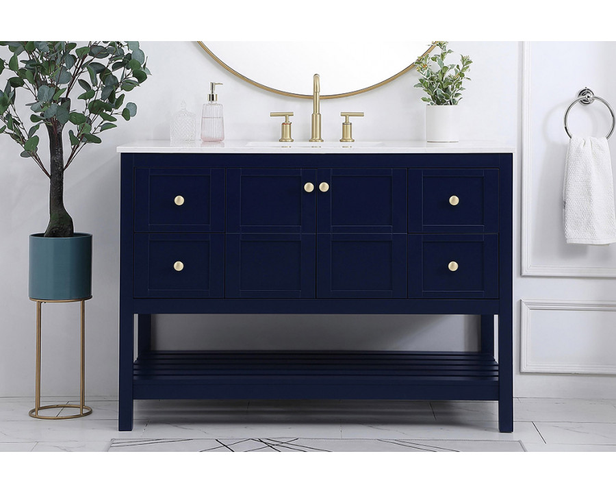 Elegant Bathroom Vanity - Blue (VF16448BL)