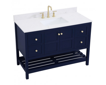 Elegant Bathroom Vanity - Blue (VF16448BL-BS)