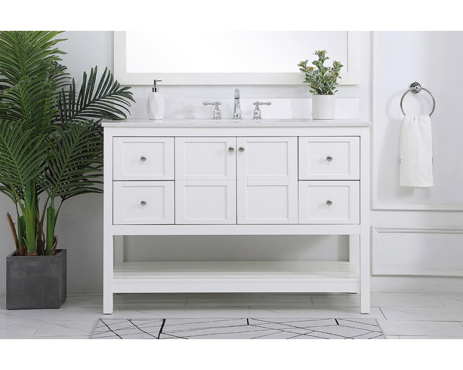 Elegant Bathroom Vanity - White (VF16448WH-BS)