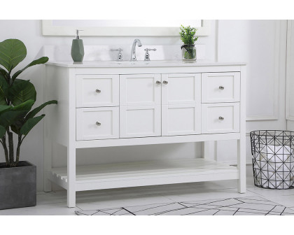 Elegant Bathroom Vanity - White (VF16448WH-BS)