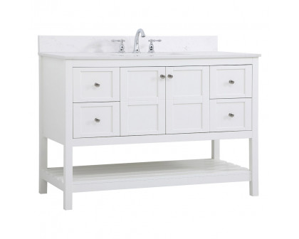 Elegant Bathroom Vanity - White (VF16448WH-BS)