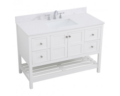 Elegant Bathroom Vanity - White (VF16448WH-BS)