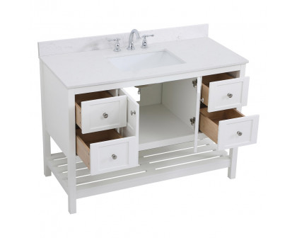 Elegant Bathroom Vanity - White (VF16448WH-BS)