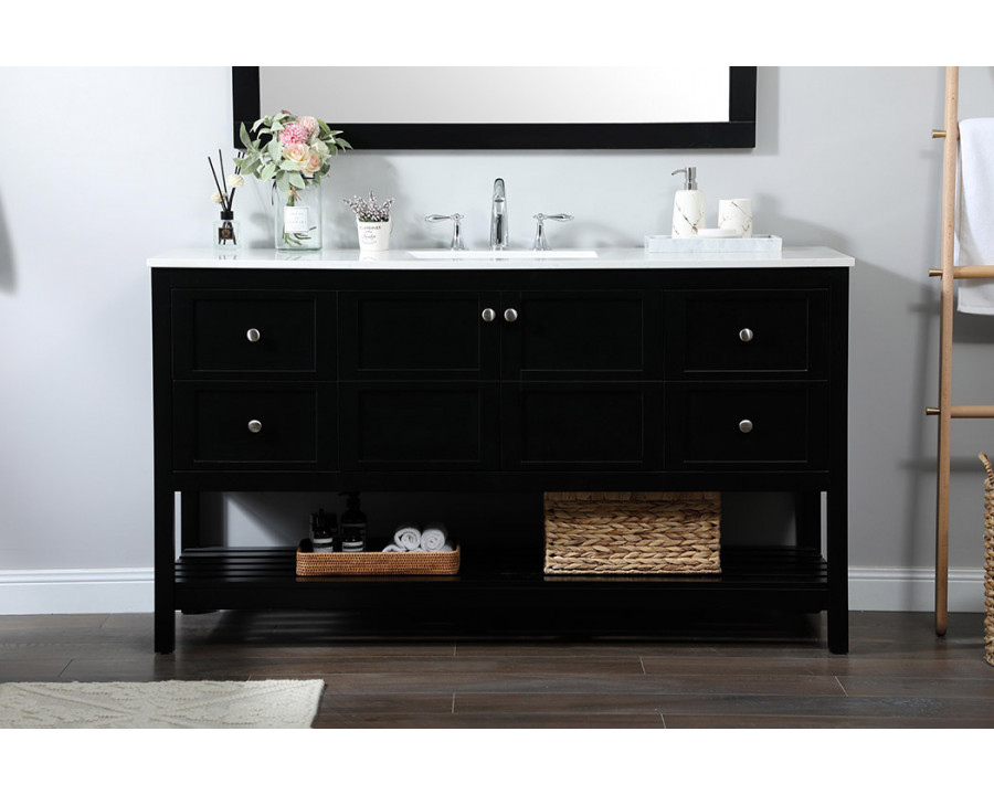 Elegant Bathroom Vanity - Black (VF16460BK)