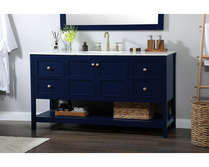 Elegant Bathroom Vanity - Blue (VF16460BL)