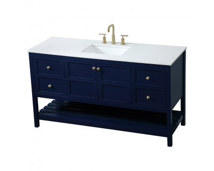 Elegant Bathroom Vanity - Blue (VF16460BL)