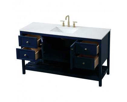 Elegant Bathroom Vanity - Blue (VF16460BL)