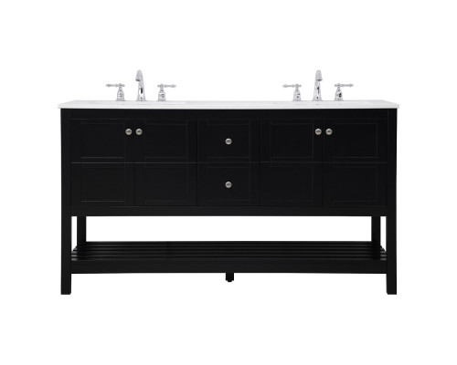 Elegant Bathroom Vanity - Black, L 60" (VF16460DBK)