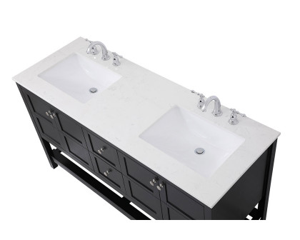 Elegant Bathroom Vanity - Black, L 60" (VF16460DBK)