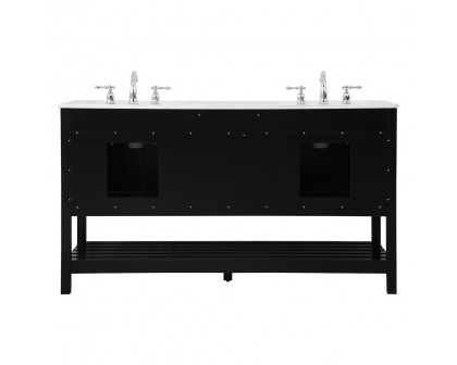 Elegant Bathroom Vanity - Black, L 60" (VF16460DBK)