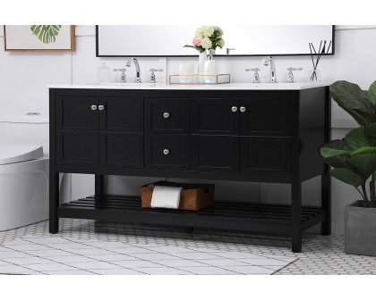 Elegant Bathroom Vanity - Black, L 60" (VF16460DBK)