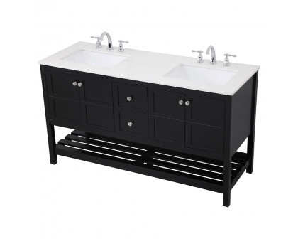 Elegant Bathroom Vanity - Black, L 60" (VF16460DBK)