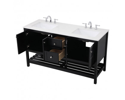 Elegant Bathroom Vanity - Black, L 60" (VF16460DBK)