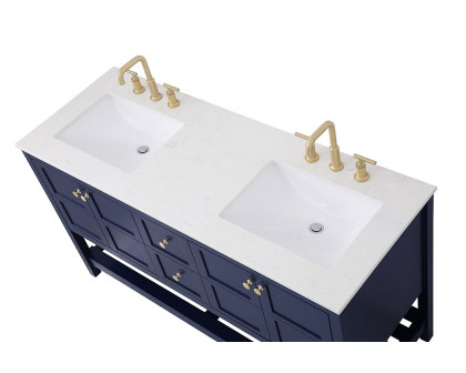 Elegant Bathroom Vanity - Blue, L 60" (VF16460DBL)