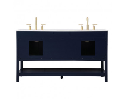 Elegant Bathroom Vanity - Blue, L 60" (VF16460DBL)