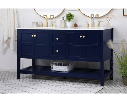 Elegant Bathroom Vanity - Blue, L 60" (VF16460DBL)