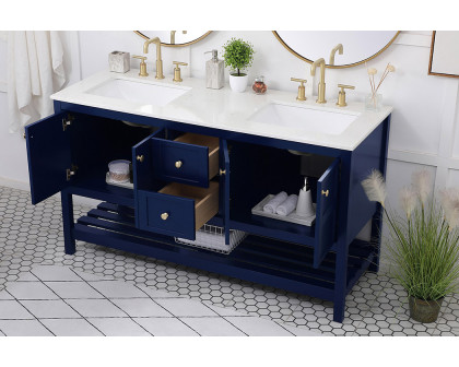 Elegant Bathroom Vanity - Blue, L 60" (VF16460DBL)