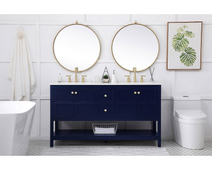 Elegant Bathroom Vanity - Blue, L 60" (VF16460DBL)