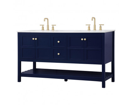 Elegant Bathroom Vanity - Blue, L 60" (VF16460DBL)