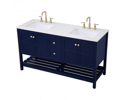 Elegant Bathroom Vanity - Blue, L 60" (VF16460DBL)