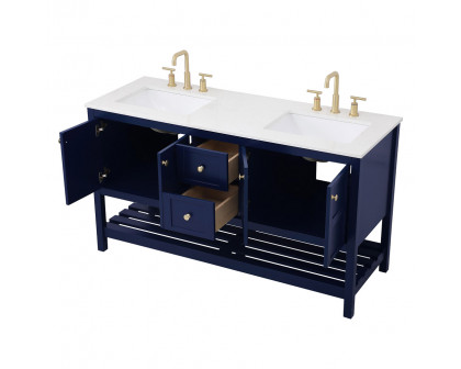 Elegant Bathroom Vanity - Blue, L 60" (VF16460DBL)