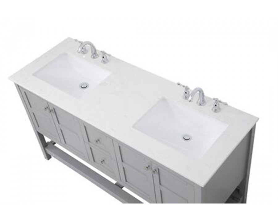 Elegant Bathroom Vanity - Gray, L 60" (VF16460DGR)