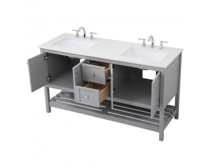 Elegant Bathroom Vanity - Gray, L 60" (VF16460DGR)