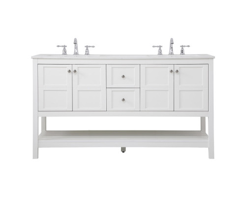 Elegant Bathroom Vanity - White, L 60" (VF16460DWH)