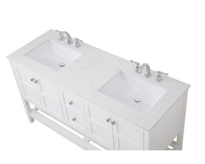 Elegant Bathroom Vanity - White, L 60" (VF16460DWH)