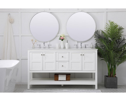 Elegant Bathroom Vanity - White, L 60" (VF16460DWH)