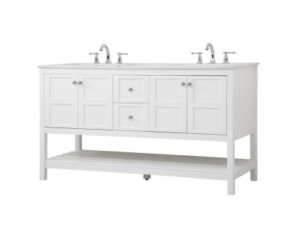 Elegant Bathroom Vanity - White, L 60" (VF16460DWH)