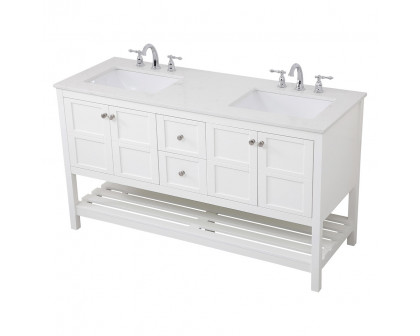 Elegant Bathroom Vanity - White, L 60" (VF16460DWH)